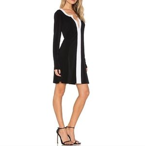 NWT BCBGeneration Black Crepe dress with White Trim.